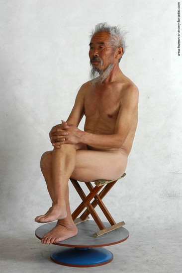 and more Nude Man Asian Sitting poses - simple Slim Short Grey Sitting poses - ALL Realistic