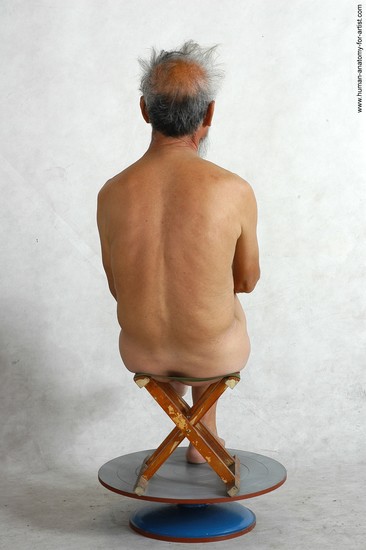 and more Nude Man Asian Sitting poses - simple Slim Short Grey Sitting poses - ALL Realistic