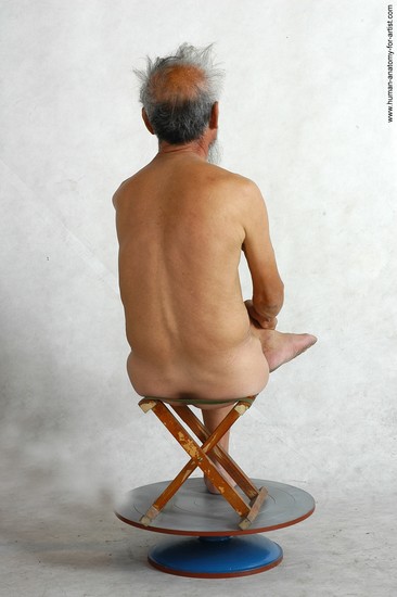 and more Nude Man Asian Sitting poses - simple Slim Short Grey Sitting poses - ALL Realistic