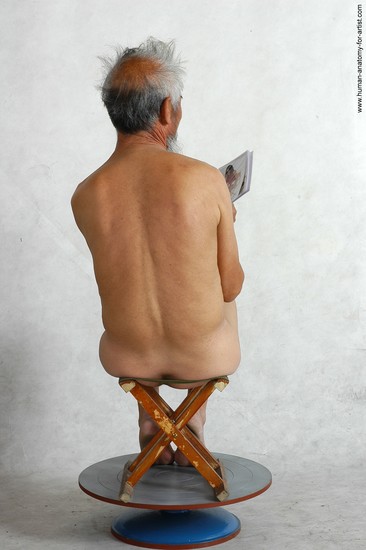 and more Nude Man Asian Sitting poses - simple Slim Short Grey Sitting poses - ALL Realistic