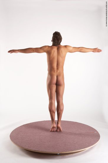 Nude Man White Standing poses - ALL Slim Short Brown Standing poses - simple Realistic