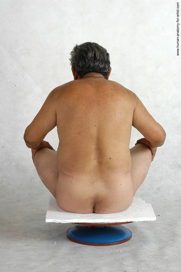 Nude Man Asian Sitting poses - simple Chubby Short Grey Sitting poses - ALL Realistic