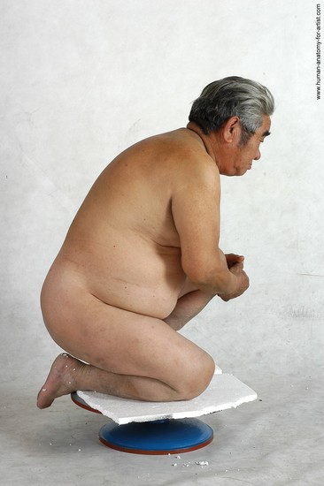 Nude Man Asian Sitting poses - simple Chubby Short Grey Sitting poses - ALL Realistic