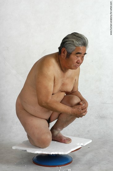 Nude Man Asian Sitting poses - simple Chubby Short Grey Sitting poses - ALL Realistic