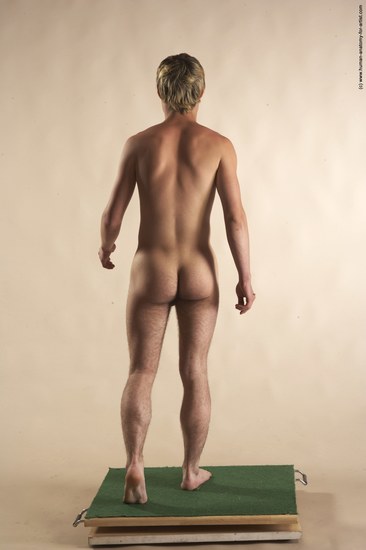 Nude Man White Moving poses Slim Short Blond Realistic