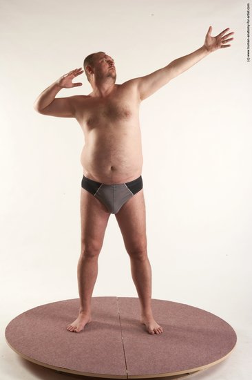 Underwear Man White Standing poses - ALL Chubby Short Brown Standing poses - simple Academic