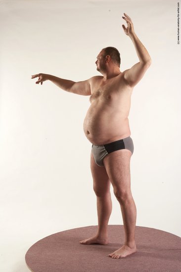 Underwear Man White Standing poses - ALL Chubby Short Brown Standing poses - simple Academic