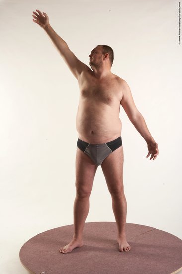 Underwear Man White Standing poses - ALL Chubby Short Brown Standing poses - simple Academic