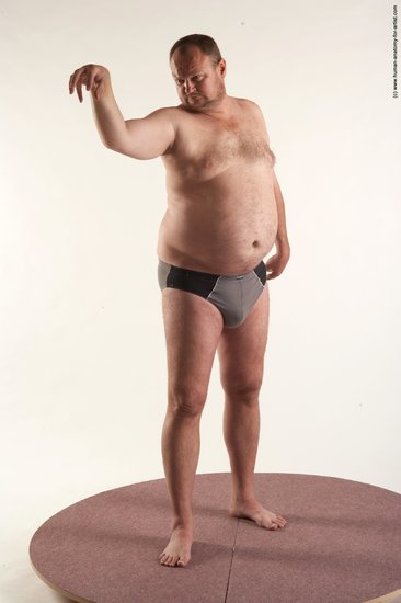 Underwear Man White Standing poses - ALL Chubby Short Brown Standing poses - simple Academic