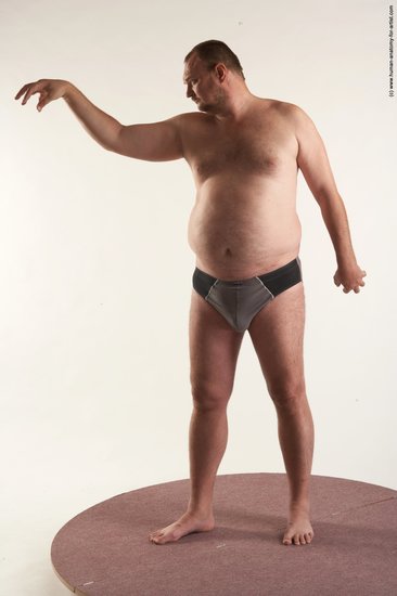 Underwear Man White Standing poses - ALL Chubby Short Brown Standing poses - simple Academic