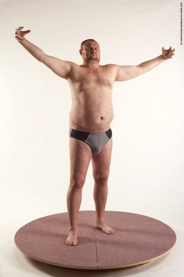 Underwear Man White Standing poses - ALL Chubby Short Brown Standing poses - simple Academic