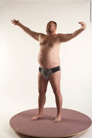 Underwear Man White Standing poses - ALL Chubby Short Brown Standing poses - simple Academic