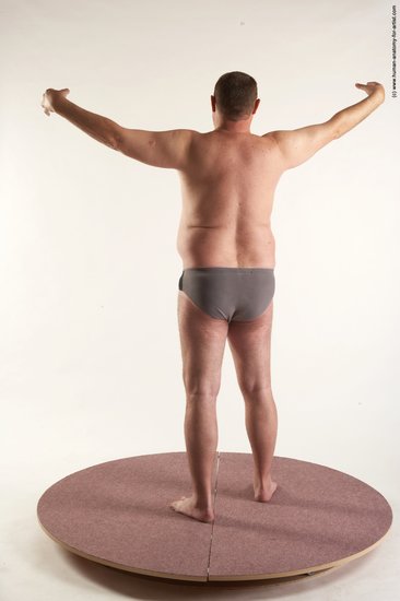 Underwear Man White Standing poses - ALL Chubby Short Brown Standing poses - simple Academic