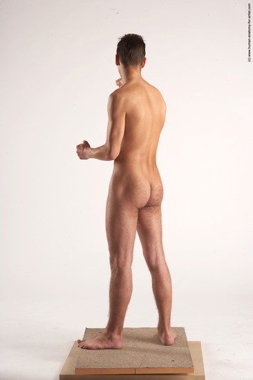 Nude Man White Standing poses - ALL Slim Short Brown Standing poses - simple Realistic