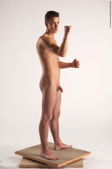 Nude Man White Standing poses - ALL Slim Short Brown Standing poses - simple Realistic