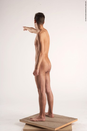 Nude Man White Standing poses - ALL Slim Short Brown Standing poses - simple Realistic