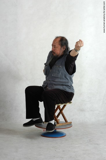 and more Casual Man Asian Sitting poses - simple Chubby Bald Black Sitting poses - ALL Academic