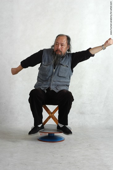 and more Casual Man Asian Sitting poses - simple Chubby Bald Black Sitting poses - ALL Academic