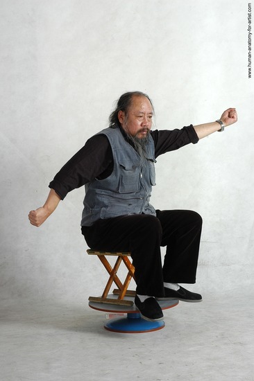 and more Casual Man Asian Sitting poses - simple Chubby Bald Black Sitting poses - ALL Academic