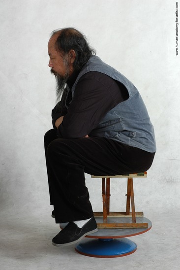 and more Casual Man Asian Sitting poses - simple Chubby Bald Black Sitting poses - ALL Academic