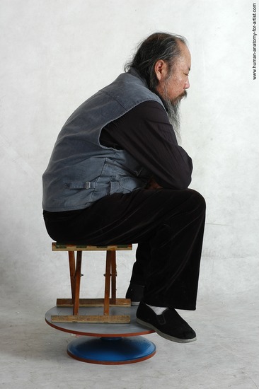 and more Casual Man Asian Sitting poses - simple Chubby Bald Black Sitting poses - ALL Academic