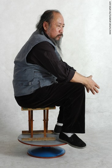 and more Casual Man Asian Sitting poses - simple Chubby Bald Black Sitting poses - ALL Academic