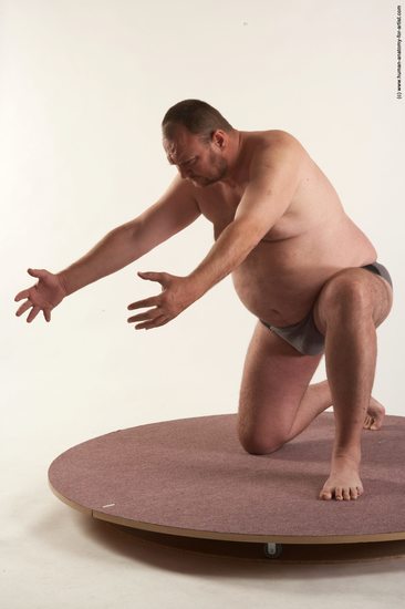 Underwear Man White Kneeling poses - ALL Chubby Short Brown Kneeling poses - on one knee Academic