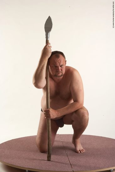 Underwear Man White Kneeling poses - ALL Chubby Short Brown Kneeling poses - on one knee Academic