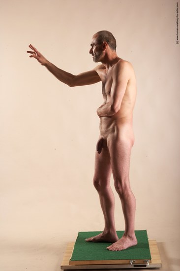 Nude Man White Standing poses - ALL Slim Bald Standing poses - simple Realistic