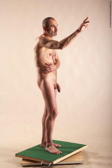 Nude Man White Standing poses - ALL Slim Bald Standing poses - simple Realistic