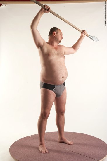 Underwear Fighting with gun Man White Standing poses - ALL Chubby Short Brown Standing poses - simple Academic