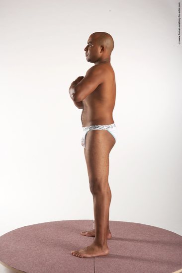 Underwear Man Black Standing poses - ALL Average Bald Standing poses - simple Academic