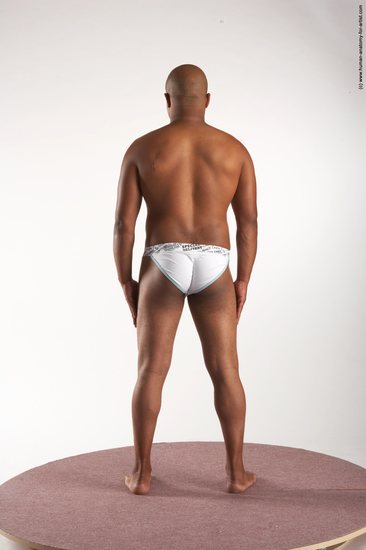 Underwear Man Black Standing poses - ALL Average Bald Standing poses - simple Academic