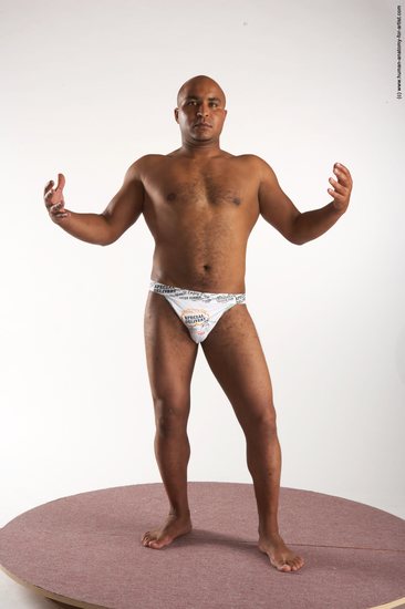 Underwear Man Black Standing poses - ALL Average Bald Standing poses - simple Academic