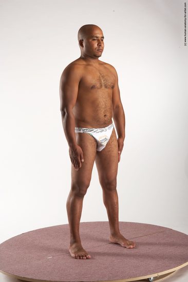 Underwear Man Black Standing poses - ALL Average Bald Standing poses - simple Academic