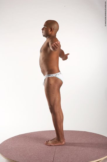 Underwear Man Black Standing poses - ALL Average Bald Standing poses - simple Academic