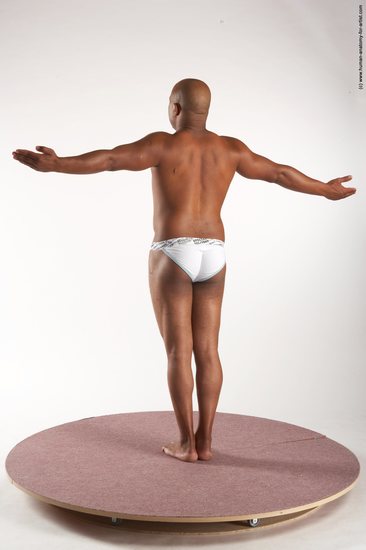 Underwear Man Black Standing poses - ALL Average Bald Standing poses - simple Academic