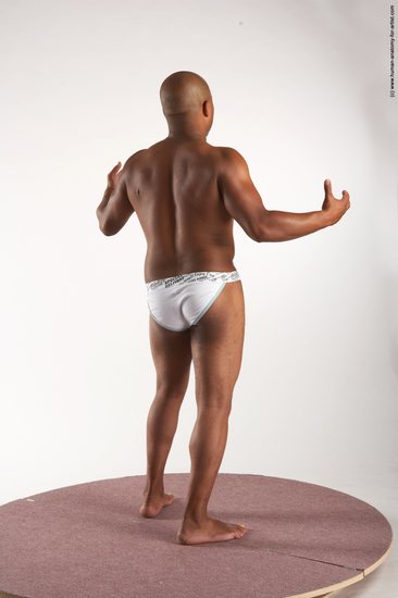 Underwear Man Black Standing poses - ALL Average Bald Standing poses - simple Academic