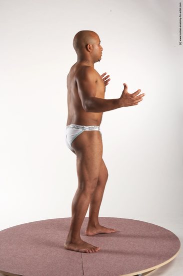 Underwear Man Black Standing poses - ALL Average Bald Standing poses - simple Academic