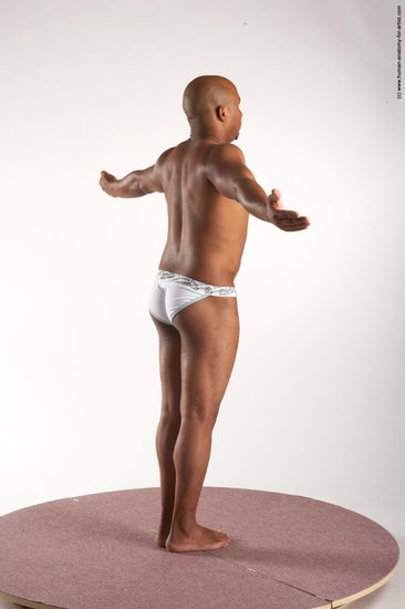 Underwear Man Black Standing poses - ALL Average Bald Standing poses - simple Academic