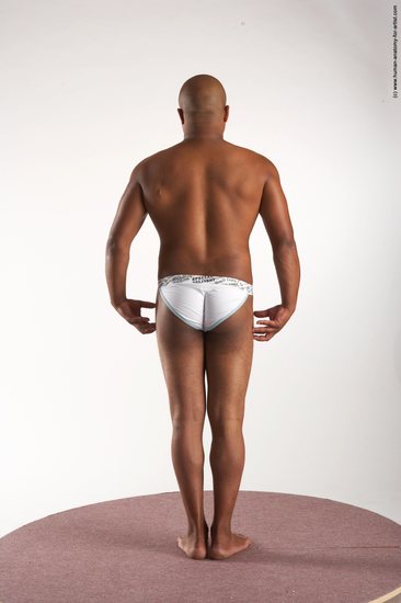 Underwear Man Black Standing poses - ALL Average Bald Standing poses - simple Academic