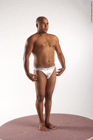 Underwear Man Black Standing poses - ALL Average Bald Standing poses - simple Academic