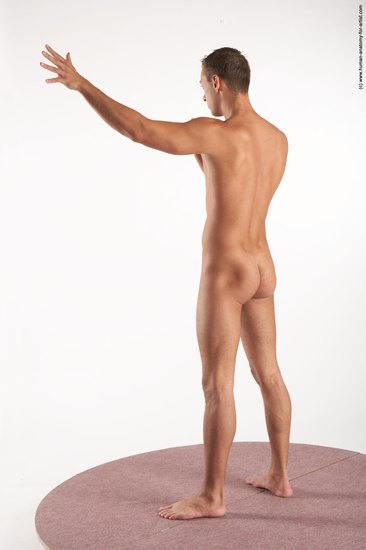 Nude Man White Standing poses - ALL Slim Short Brown Standing poses - simple Realistic