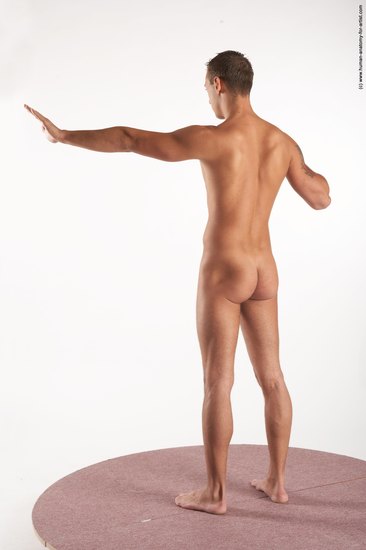 Nude Man White Standing poses - ALL Slim Short Brown Standing poses - simple Realistic