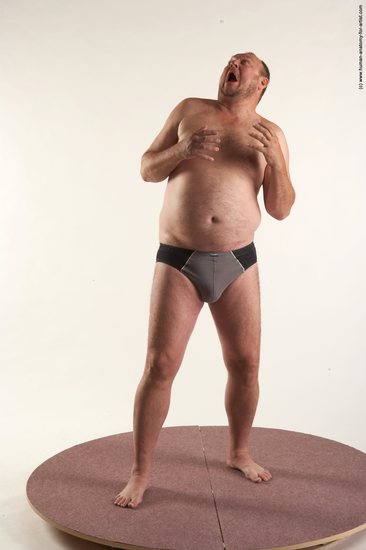 Underwear Man White Standing poses - ALL Chubby Short Brown Standing poses - simple Academic