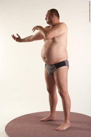 Underwear Man White Standing poses - ALL Chubby Short Brown Standing poses - simple Academic