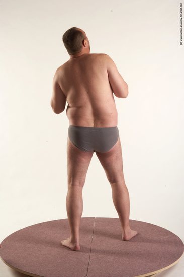 Underwear Man White Standing poses - ALL Chubby Short Brown Standing poses - simple Academic