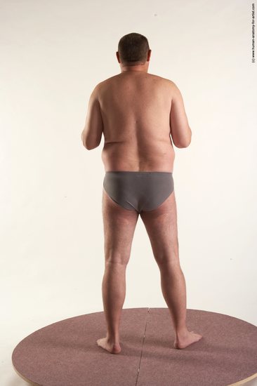 Underwear Man White Standing poses - ALL Chubby Short Brown Standing poses - simple Academic