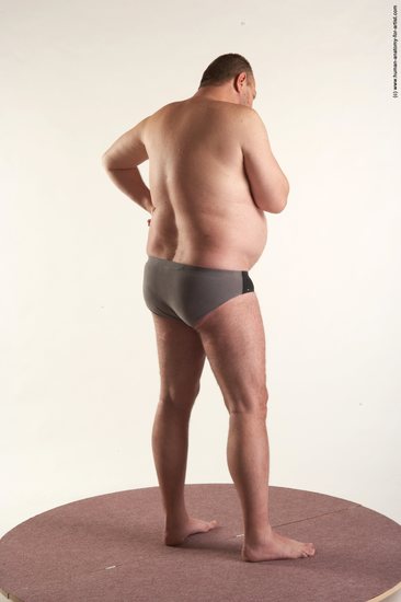 Underwear Man White Standing poses - ALL Chubby Short Brown Standing poses - simple Academic