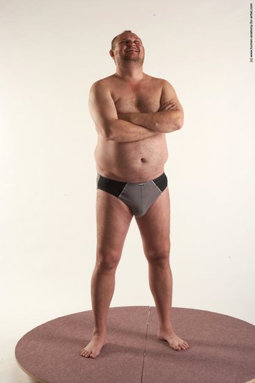 Underwear Man White Standing poses - ALL Chubby Short Brown Standing poses - simple Academic